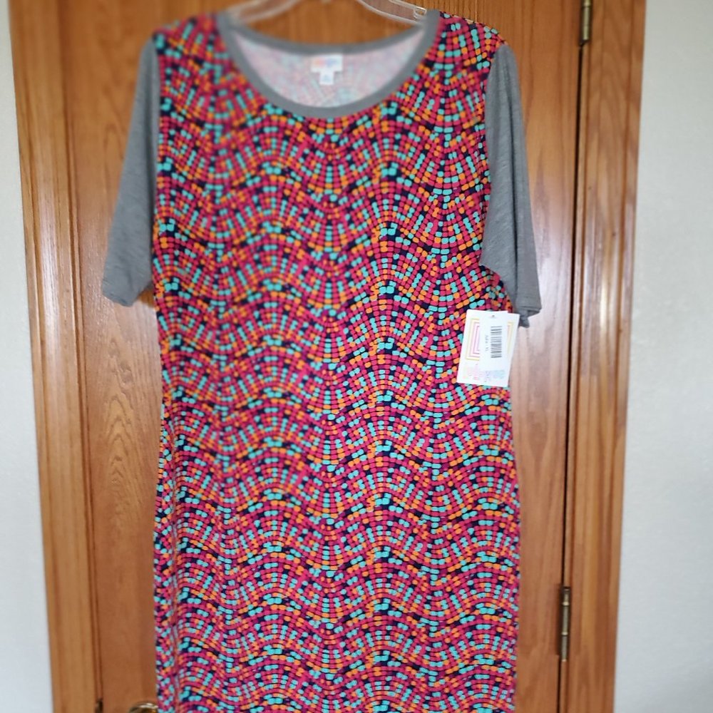 LuLaRoe, Julia dress w/randy shirt look - XL